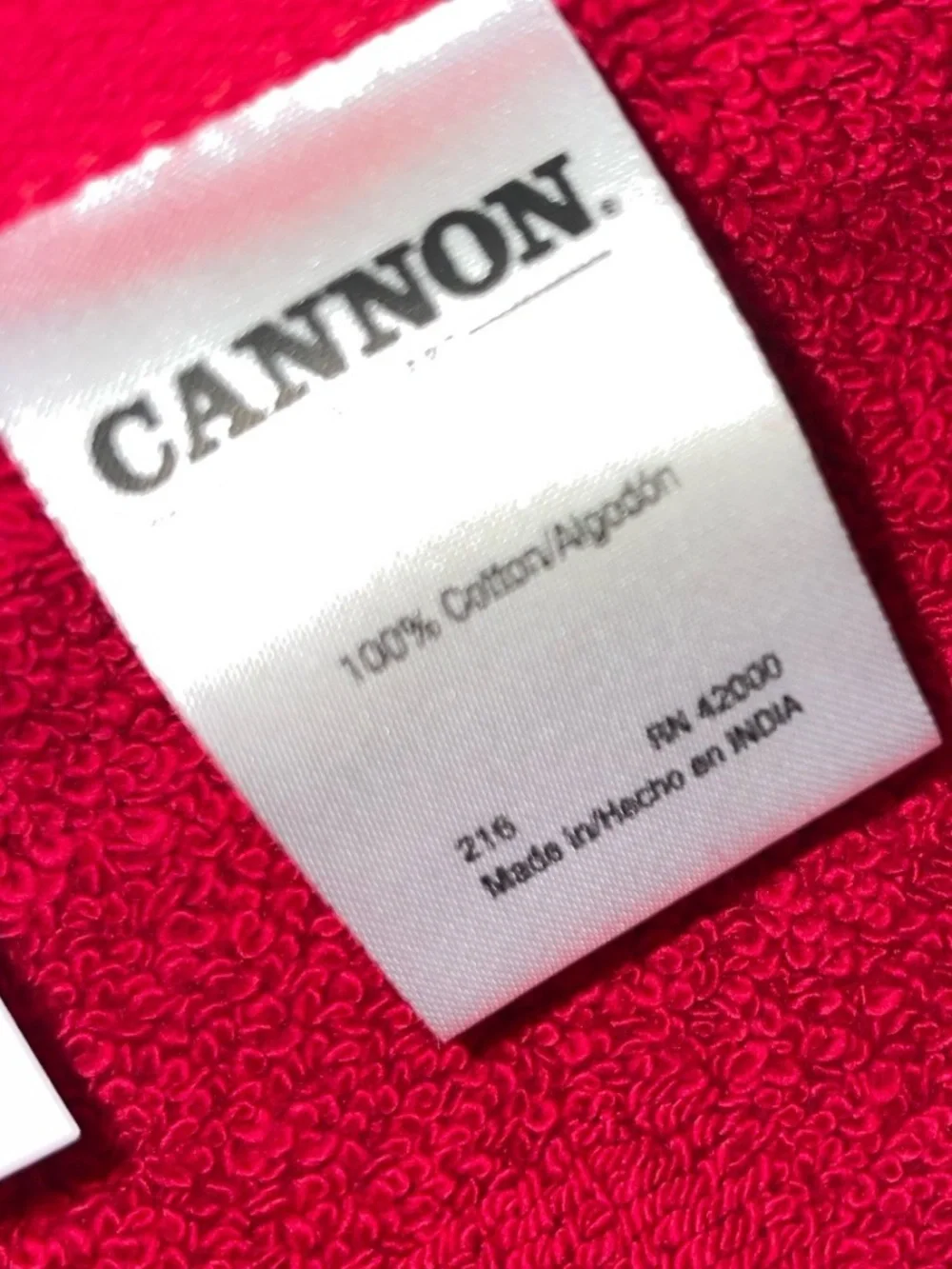 Canon Red Bath Mat 20 x 31 Plush Cotton Towel USA NWT Vintage